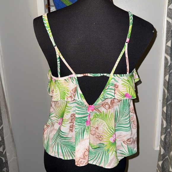 Betsy Johnson Sheer Tropical Print Cami - Picture 4 of 7